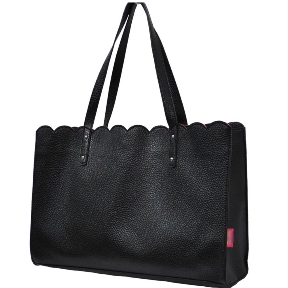 Scallop Fashion Handbag Tote Black - Picture 2 of 6